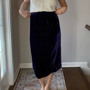 Carlisle Deep Purple Velvet Pencil Skirt